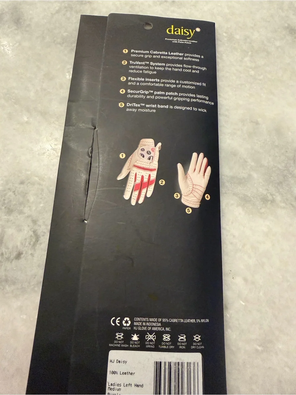Daisy White and Purple Women's Golf Glove